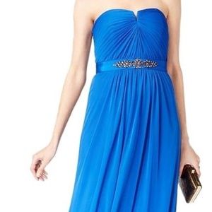 Adrianna Papell Strapless Ruched Gown Royal Size 6